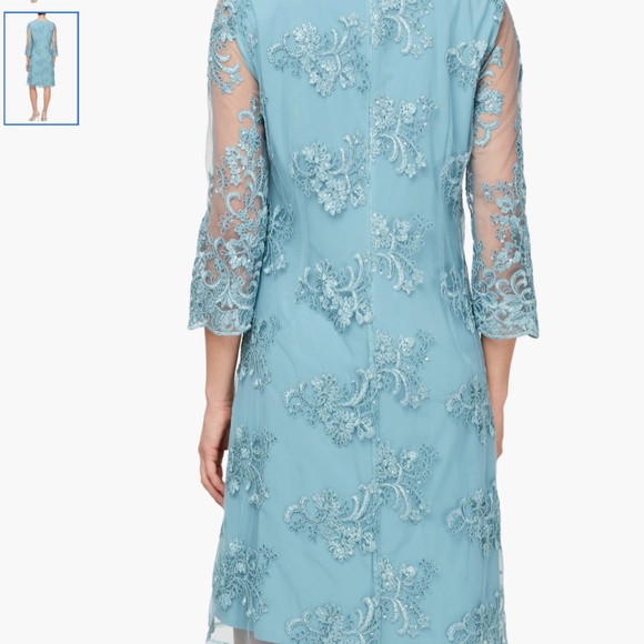 Alex Evenings Embroidered Three-Quarter Sleeve Shift Dress, size 8 - Picture 2 of 14